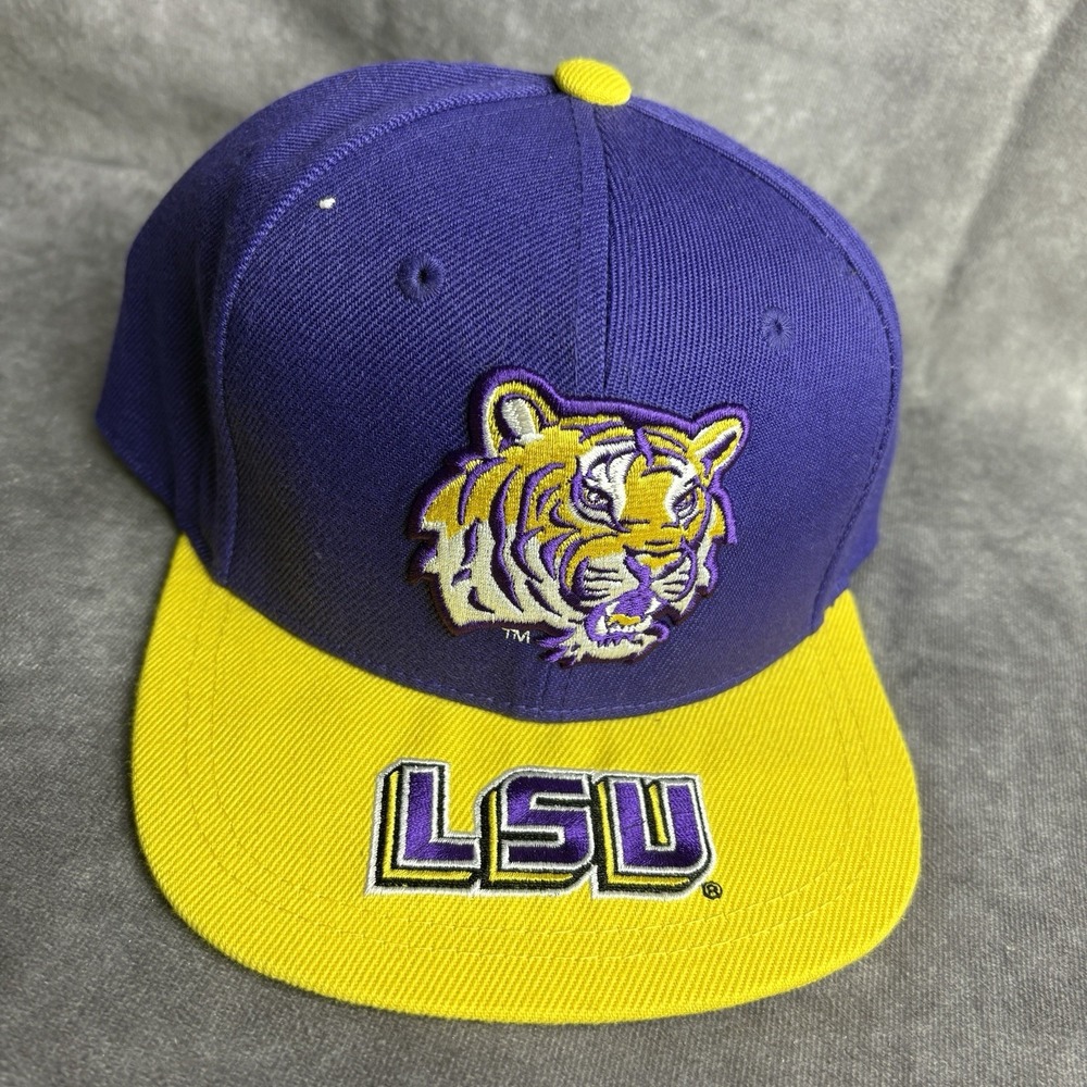 LSU Tigers Mitchell And Ness Hat Youth Fit SnapBack Purple‎ Yellow Football NEW